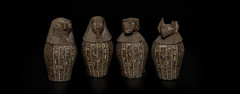 Authentic Ancient Egyptian Antiquities Canopic jars Artifact figure BC
