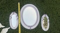 VTG Burwood HOMCO HOME INTERIORS 9pc White Wall Hanging Set MCM Purple Decor