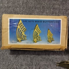 VTG MCM LOT Homco Brass Butterfly Flowers Gold Metal Wall Sconces & Art Decor