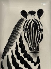 Fitz & Floyd Ceramic Zebra Tray Design Raised 3D Design MCMLXXV 1975