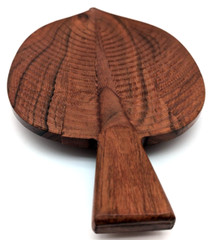 Carved Wood Leaf Tray Stem Handle Nice Grain
