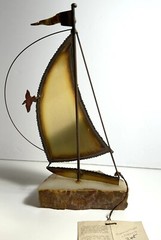 Vintage 1975 Demott Brass Sailing Ship With Original Tag Signed By Artist