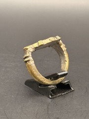 Large ancient Roman Ring bronze ring with decorated engraved bezel Antique Ring