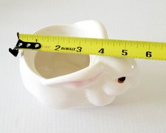 Pink and White Hand Painted Brazil Ceramic Avon Easter Bunny Planter Cute!