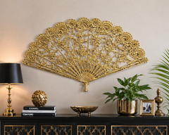 Vintage Burwood 4402 Gold Fan Wall Decor Hollywood Regency Ornate Large 43″