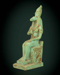 Ancient Egyptian God Thoth Seated Statue Ibis Deity Pharaonic Wisdom Stone BC