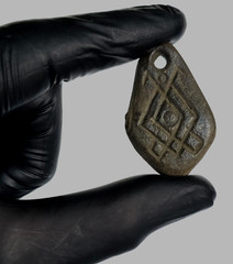 300 BC Ancient Carved Engraved Gemstone Pendant Medallion Wearable Amulet Unisex