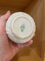Vintage Ireland Belleek Seashell Dish Scalloped Opening Porcelain Trinket Dish