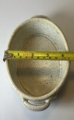 Parsley Pottery Cream Speckled Oval Dish with Lid