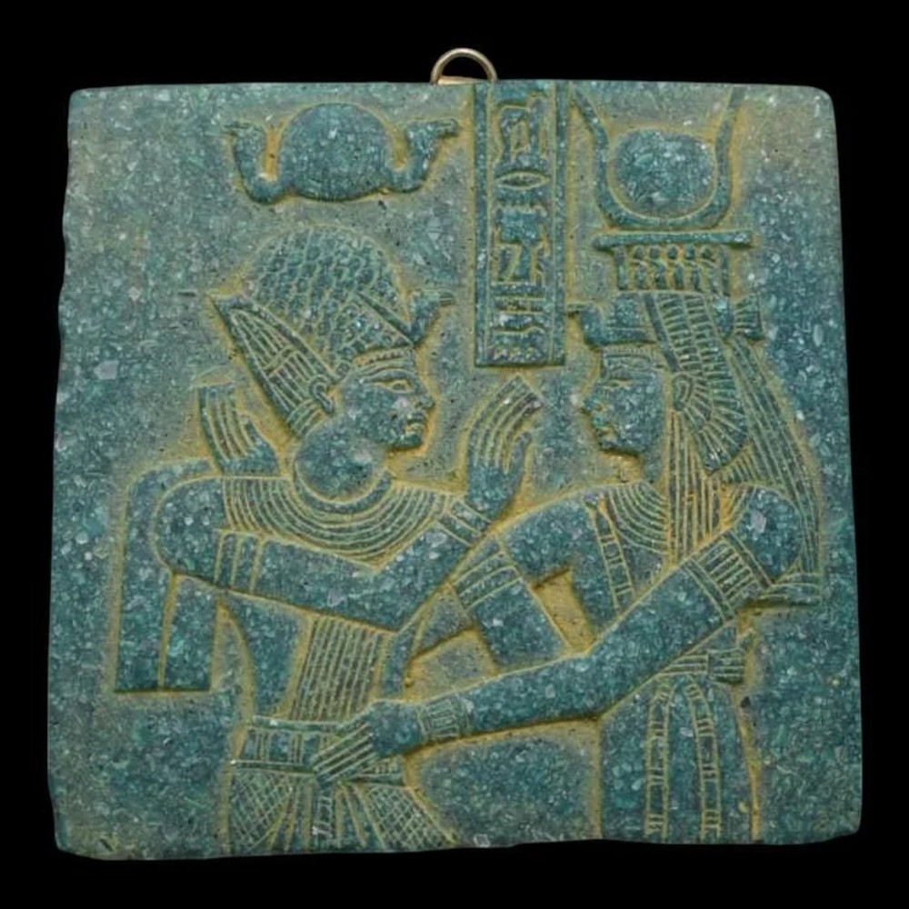 Royal Ramesses & Isis Sacred Relief – Rare Antique Temple Plaque