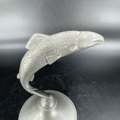 Vintage UPL Metal Pewter Jumping Fish Figurine Made In Ireland Figurine Marked