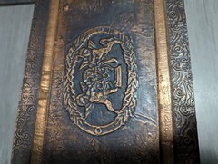 Vintage Wood Keepsake Trinket Box Metal Embossed w/Cherub Relief Treasure Decor