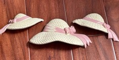 VTG Burwood Home Interiors Faux Wicker w/ Pink Bows Plastic Wall Decor~10 Pieces