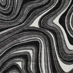 5′ X 8′ Black Gray And White Abstract Washable Rug