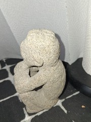 Pre-Columbian Carved Basalt Sqauting & Smoking Sukia ~ Costa Rica C. 800-1200 AD