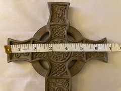 Set Of 3 Vintage Resin Celtic Religious Crosses Wall Hanging 10×6.75”