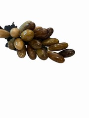 Green Brown Jade Grape Cluster Jade Stone Leaves MCM Decor Mid Century Art Deco