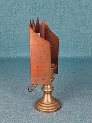 Copper Bella Luz Studios Luminette Nighlight Cover on a Brass Candlestick 7.25″