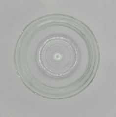 VTG Murano Hand-Blown Clear Glass Modernist Art Vessel W/Bubble Base – 6.5” x 6”