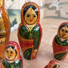 Matryoshka Nesting Doll Women in traditional costumes Set of 6 Made in India