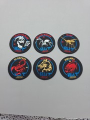 Vntg POGs 1990s Slammas x6 Piranha Killer P Fish Black Game Milk Bottle Cap