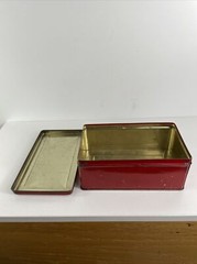 Rare Vintage Tindeco DeMets English Toffee, Bright Red Art Deco Butterfly Tin