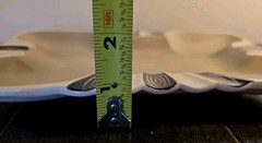 Vintage Enesco 1970s Import Ashtray. White, Gray, & Black. 10 1/8″X 6 1/8″x 7/8″