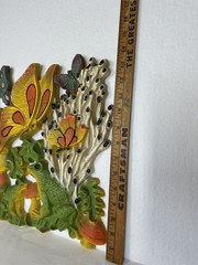 VTG Homco Universal Statuary 3-D Wall Art Decor Mushroom Frog Butterfly MCM 3 pc