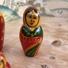 Matryoshka Nesting Doll Women in traditional costumes Set of 6 Made in India