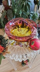 Gorgeous Bohemian Joseph Hospodka for Chribska Glassworks Art Glass Heavy Dish