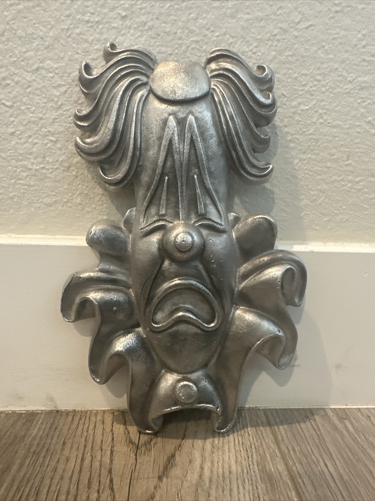 Vintage Sexton Metal Clown Head Wall Art Hanging Plaque Circus MCM