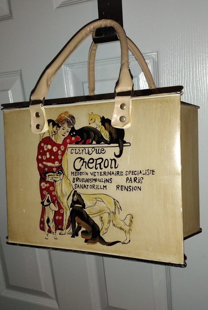 Art Deco Style Painted French Shopping Bag