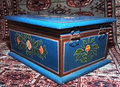 SCANDI BOX vtg swedish jewelry chest scandinavian denmark wood painting norway