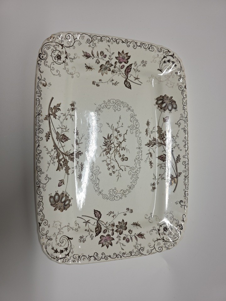 Powell Bishop Stonier Brown White Chelsea Transferware Platter Tray England