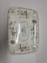 Powell Bishop Stonier Brown White Chelsea Transferware Platter Tray England