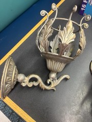 Neoclassical Vintage WALL SCONCE Pair Candle Light Plant Holders Garden