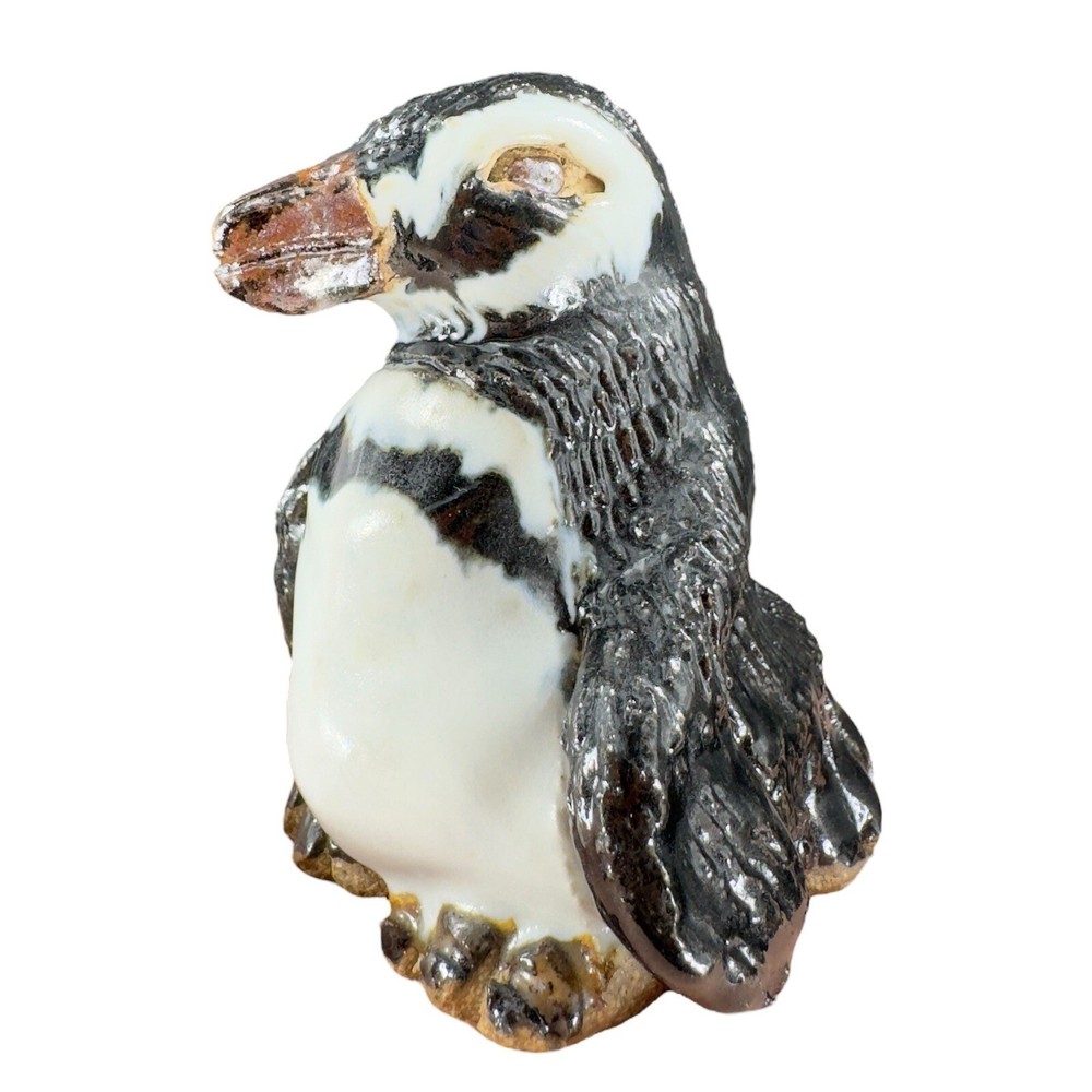Vintage Studio Art Pottery Penguin Bird Figure Stoneware Figurine Hand Made VTG