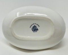 Royal Tara Fine Bone China Handled Shamrock Basket Ireland Gold Trim Trellis
