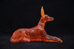 Rare Ancient Egyptian Antique Statue God Anubis Afterlife Amber Stone Egypt BC