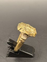 Large ancient Roman Ring bronze ring with decorated engraved bezel Antique Ring