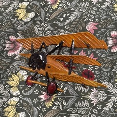 Vintage 1975 HOMCO SEXTON Airplanes Cast Metal Wall Art Decor Planes