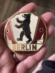 Vintage Rare Berlin Bear Enamel And Metal Badge