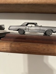 1984 Avon Pewter Car Collectibles Set of 5 as seen on Wood Bases