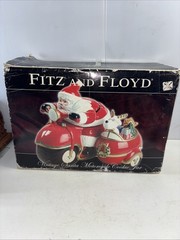 Vintage Fitz And Floyd Santa Motorcycle Cookie Jar In Styrofoam Great Condi