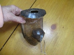 VTG Knobler Bird Stoneware String Holder/Dispenser & Scissor Holder,Pottery