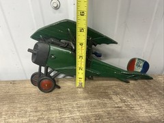 Vintage Sexton USA 1975 Cast Iron Bi Plane Wall Hanging Decor Green