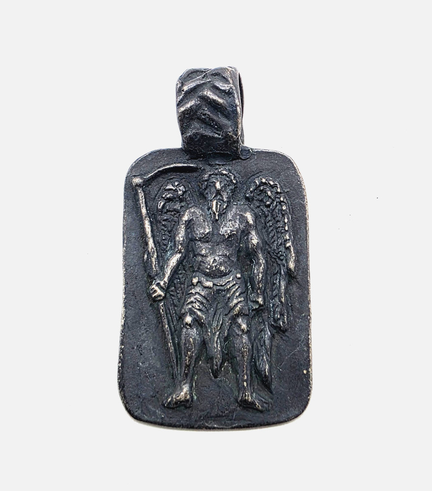 Ancient Roman Greek God Kronos Saturn of Time and Harvest Silver Pendant Chronos
