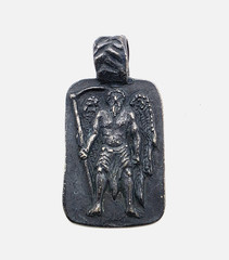 Ancient Roman Greek God Kronos Saturn of Time and Harvest Silver Pendant Chronos