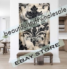 Gothic Wall Tapestry Dark Victorian Pattern victorian haunted luxury 59X82 in