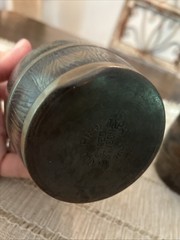 VINTAGE RARE SET OF 2 STYSON METAL BARREL MUGS MADE IN OCCUPIED JAPAN, 1950